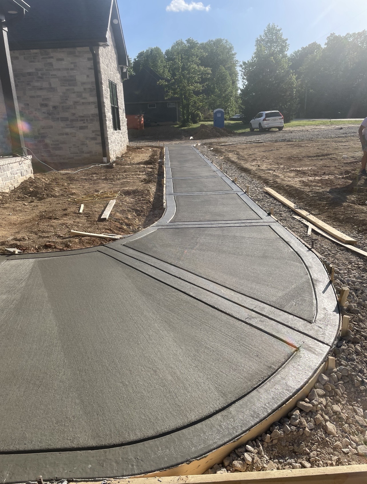 Foundation pour for new construction